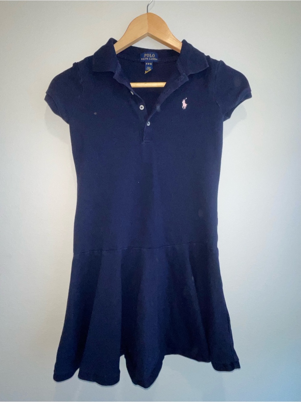 Polo by Ralph Lauren Navy Girls Polo Dress with Pink Pony